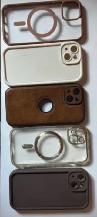 Forros iPhone 15 (Beige y Marrón)