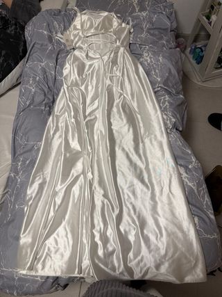 Vestido Blanco Satén Largo