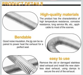 Tubo Escape Generador 150cm + Abrazaderas