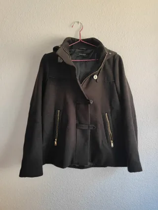 Abrigo Zara Duffle Vintage Negro Talla S