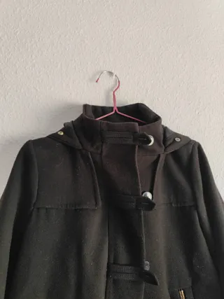 Abrigo Zara Duffle Vintage Negro Talla S