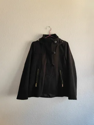 Abrigo Zara Duffle Vintage Negro Talla S