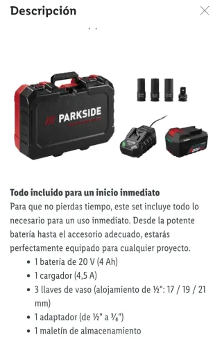 Kit Pistola Impacto Parkside Performance