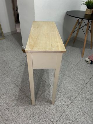 Mesa recibidor madera 2 cajones