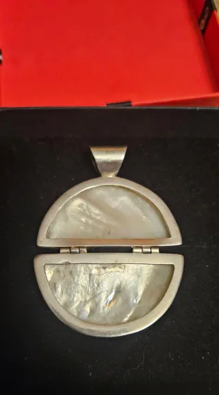 Colgante Plata Vintage Madre Perla Grande