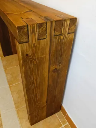 Tavolo consolle rustico - Travi in legno riciclato