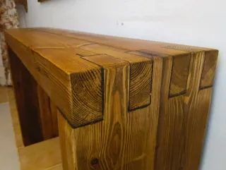 Tavolo consolle rustico - Travi in legno riciclato