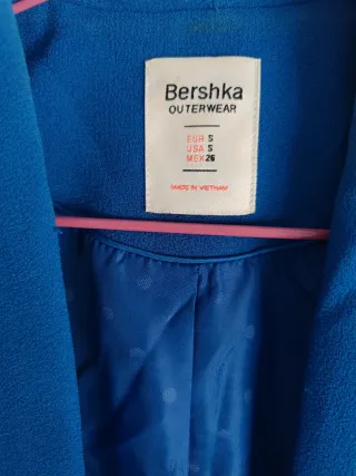 Chaqueta Blazer Corta Bershka Azul Eléctrico