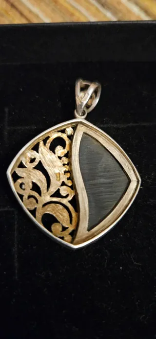 Colgante Plata Vintage Diseño Floral