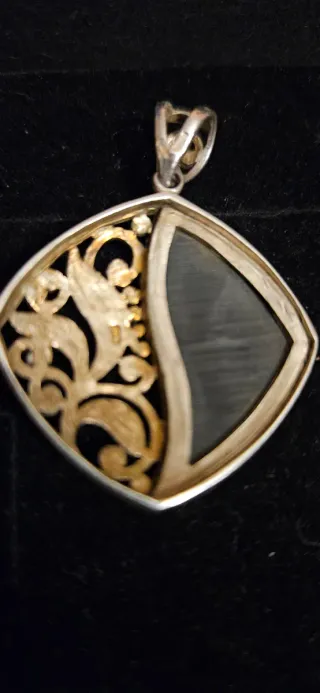 Colgante Plata Vintage Diseño Floral