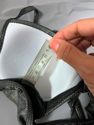 Top plateado metalizado tipo bikini