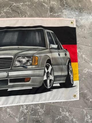 Bandera decorativa Mercedes W124 coche