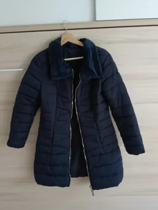 Abrigo acolchado azul marino mujer