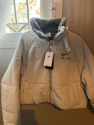 Chaqueta Nike Air Mujer celeste claro y gris