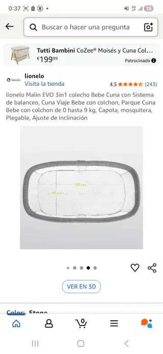 Cuna de viaje con balanceo