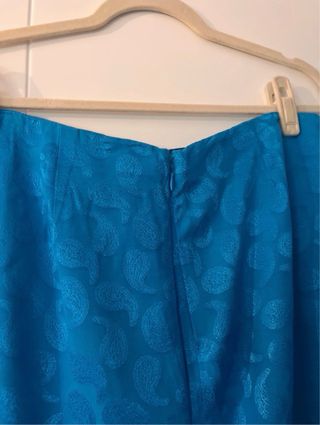 Falda Mango Azul con Flecos