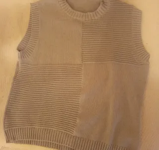 Chaleco mujer punto gris claro