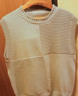 Chaleco mujer punto gris claro