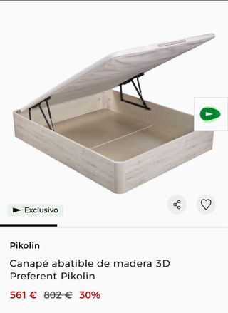 Canapé abatible Pikolin madera + colchón Valevåg