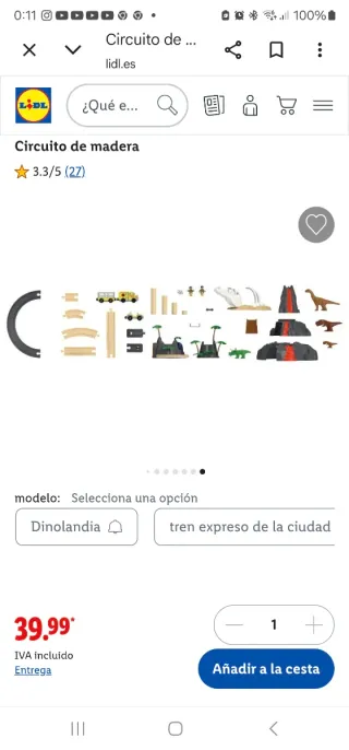 Circuito de madera dinosaurios Lidl