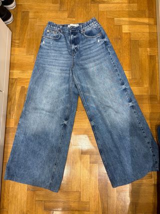 Pantalón vaquero ancho azul