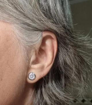 Pendientes Oro Blanco 18k 26 Diamantes