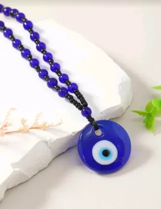 Collar Ojo Turco Azul y Negro