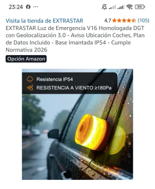 Baliza Extrastar V16 Homologada DGT sin estrenar