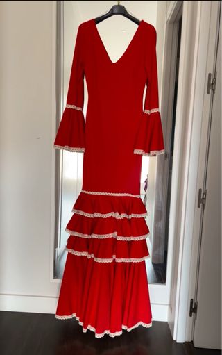 Vestido Flamenca Rojo Talla s/m
