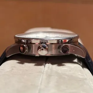 Reloj Lorea Cronógrafo Esfera Blanca Correa azul