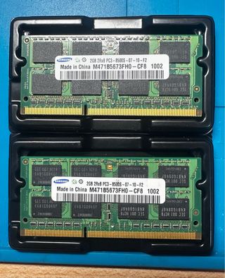 2x2GB RAM DDR3 SO-DIMM Samsung portátil 1066MHz