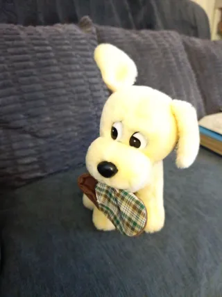 Peluche perro con zapatilla