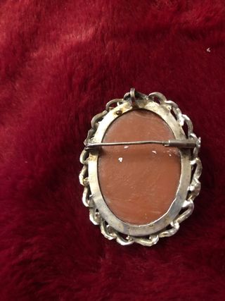 Broche Vintage Flor Rosa y Plata