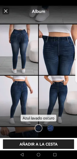 Pantalón vaquero mujer azul lavado oscuro