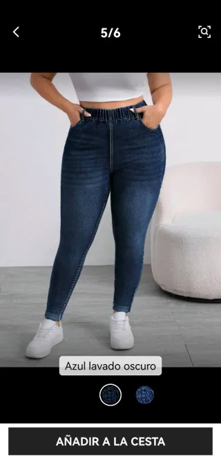 Pantalón vaquero mujer azul lavado oscuro