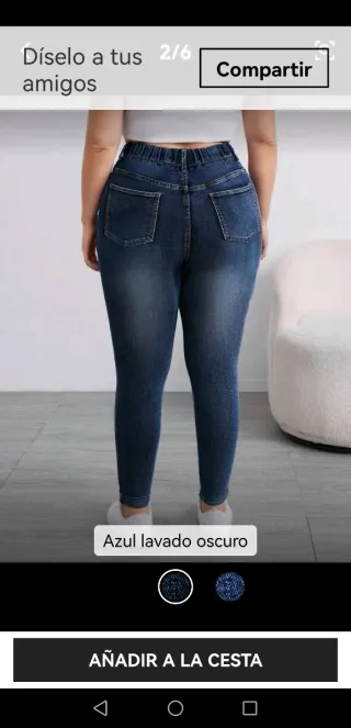 Pantalón vaquero mujer azul lavado oscuro