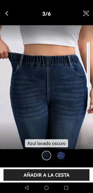 Pantalón vaquero mujer azul lavado oscuro