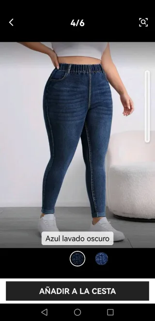 Pantalón vaquero mujer azul lavado oscuro