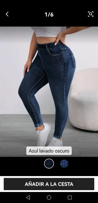 Pantalón vaquero mujer azul lavado oscuro