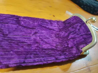 Estuche gafas de pana morada vintage