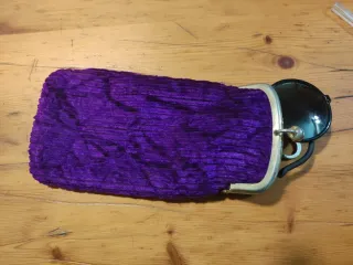 Estuche gafas de pana morada vintage