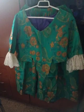 Vestido Fallera/Huertana Verde y Naranja