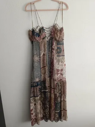 Vestido Zara Patchwork Largo Talla XL
