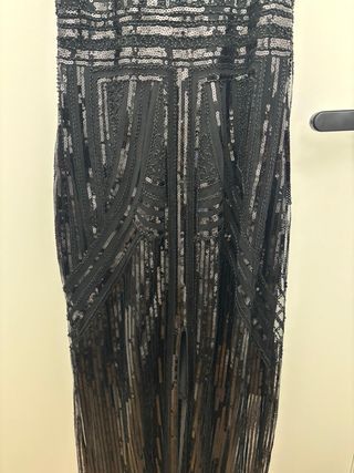 Vestido largo lentejuelas negro