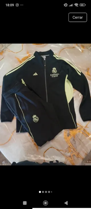 Conjunto Real Madrid Adidas Negro y Dorado