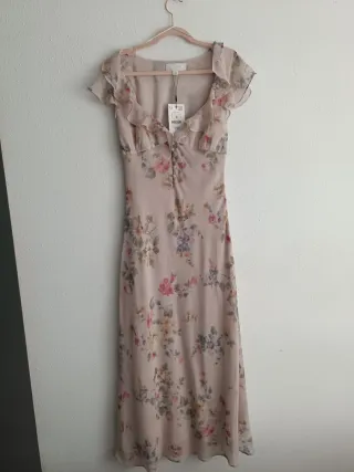 Vestido largo floral Zara talla L
