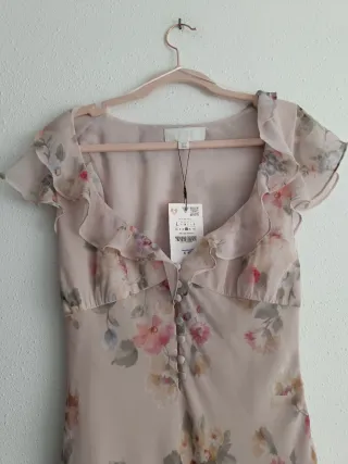 Vestido largo floral Zara talla L