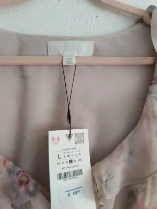 Vestido largo floral Zara talla L