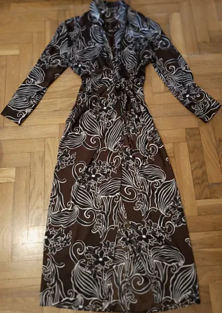 Vestido Zara Satén Estampado Talla S grande