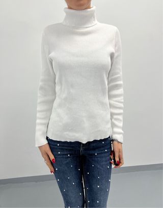 Jersey Ralph Lauren Cuello Alto Talla L Blanco